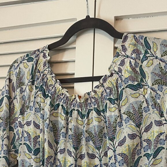 Tory Burch silk romper XS mosaic Provence Pompeii tassels - Picture 13 of 15